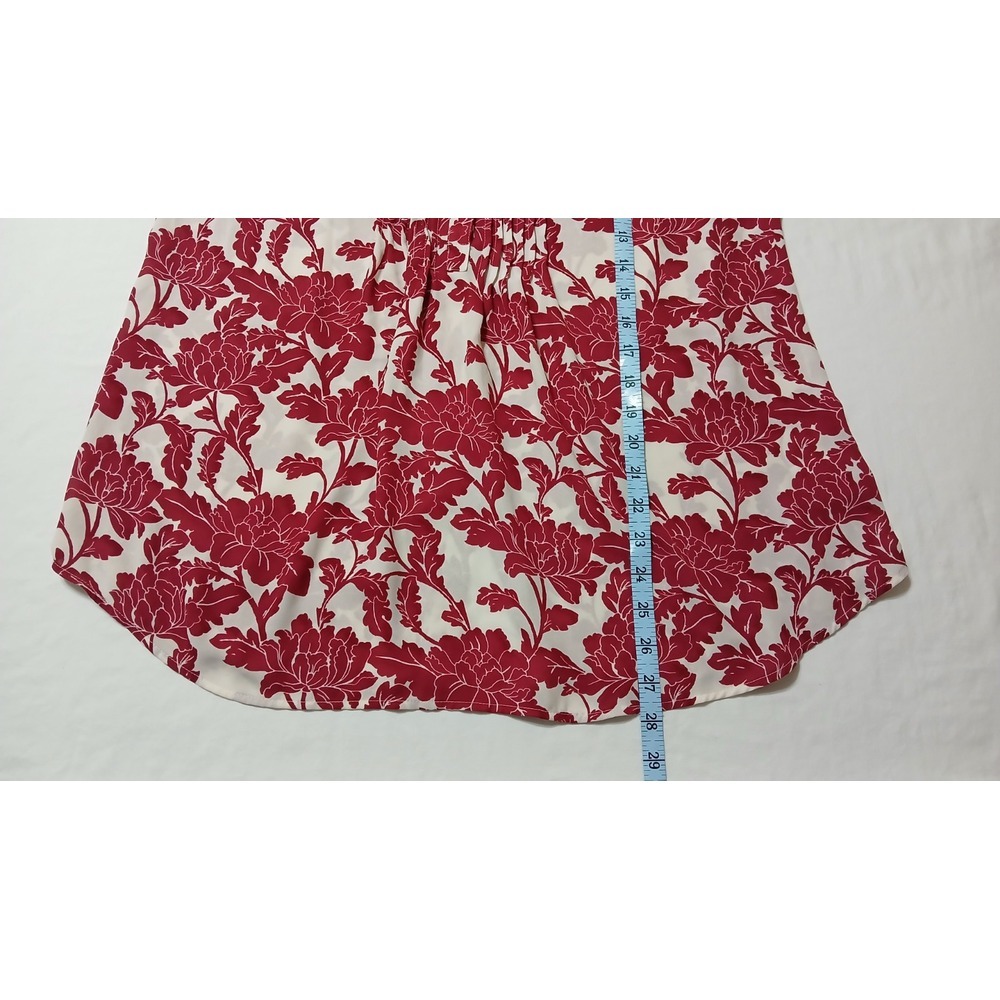 Pea In The Pod Women's Maternity Blouse Red‎ & White Floral Pleated Size Medium - Picture 8 of 8